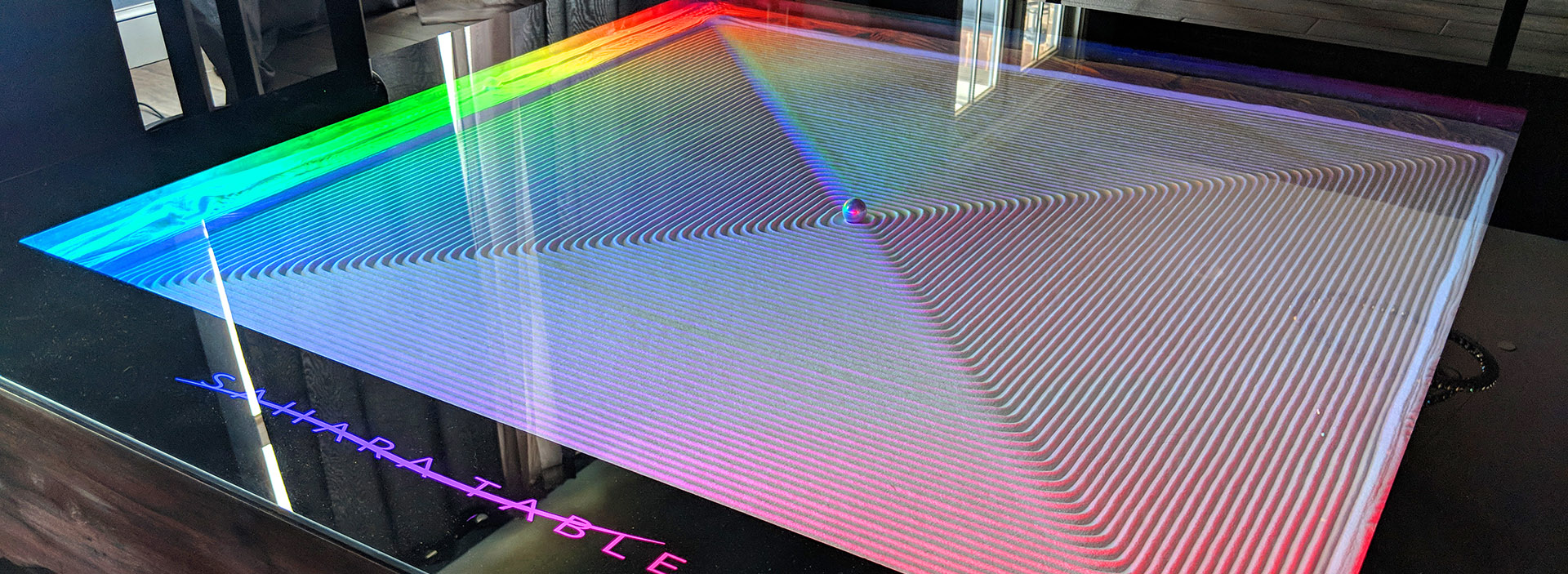 A sand plotter table for which I wrote the software for and assisted in the hardware design, along with my business partner.